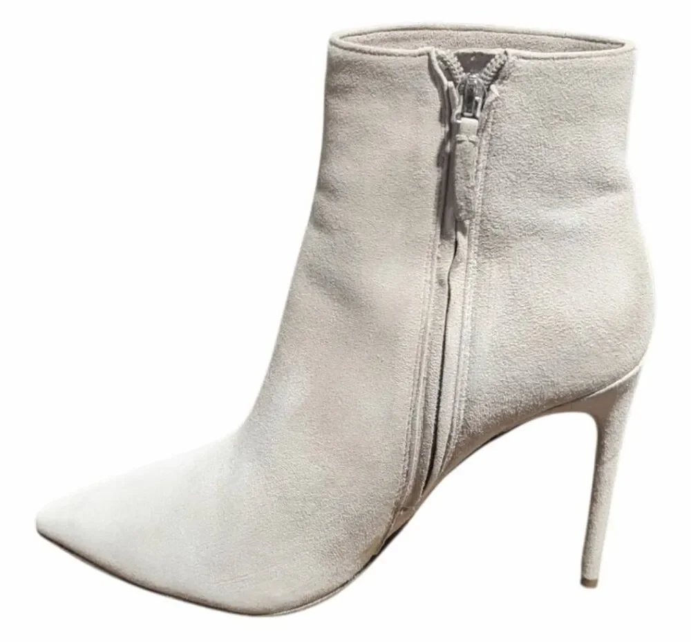 ALICE & OLIVIA Nude Suede Stiletto Ankle Boots Size 8.5